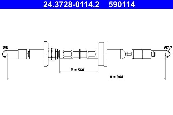 Volkswagen PASSAT Clutch Cable ATE 24.3728-0114.2 cheap