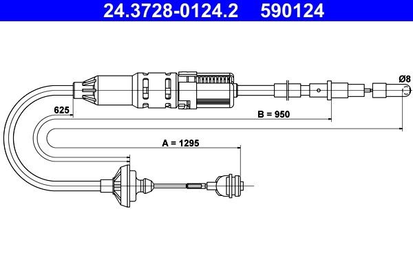 Volkswagen PASSAT Clutch Cable ATE 24.3728-0124.2 cheap