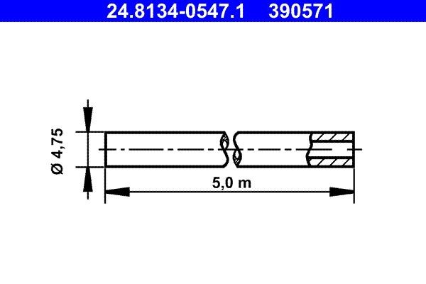 ATE Bremsleitung 5m Stahlleitung 4.75 mm + Schnellverbinder +