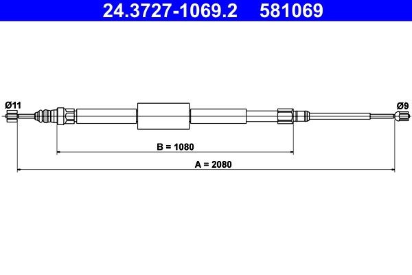 ATE 24.3727-1069.2 Hand brake cable RENAULT experience and price