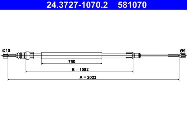 ATE 24.3727-1070.2 Hand brake cable RENAULT experience and price