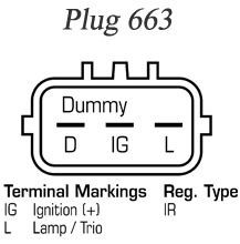 DELCO REMY DA4966 Alternators 12V, 120A, Plug663, Ø 54 mm, with integrated regulator, Remy Remanufactured