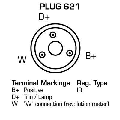 DELCO REMY DB2140 Alternators 28V, 100A, Plug621, Ø 77 mm, with integrated regulator, Remy Remanufactured