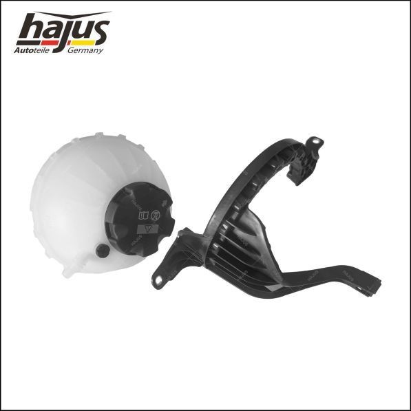 hajus Autoteile 1211501 Coolant expansion tank with holder, without lid, with sensor, with holding frame, with cap, without sensor, without cap