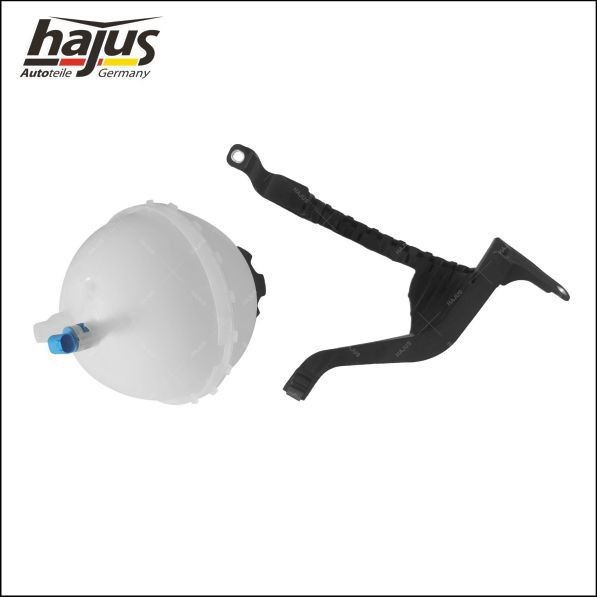 hajus Autoteile 1211501 Coolant expansion tank with holder, without lid, with sensor, with holding frame, with cap, without sensor, without cap