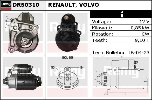 DS1420 DELCO REMY DRS0310 Starter motor 6001 543 533