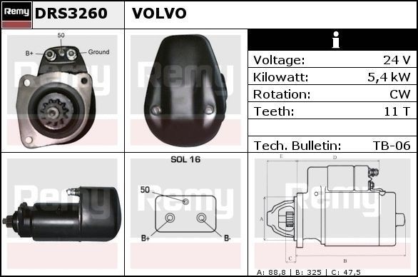DRS3260 DELCO REMY Anlasser für VOLVO online bestellen