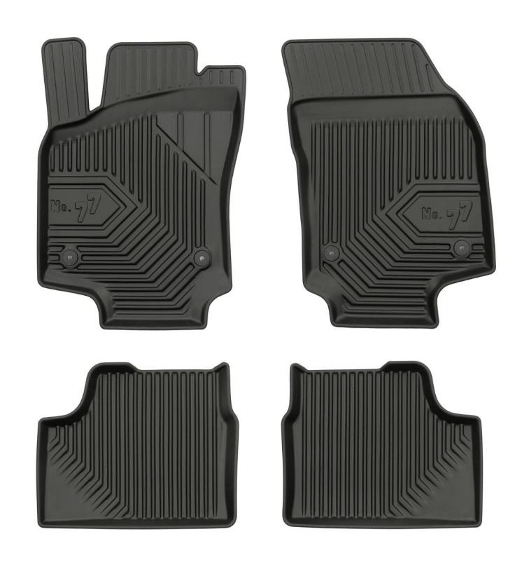 77407091 FROGUM Floor mats OPEL Rubber, Front and Rear, Quantity: 4, black, Tailored