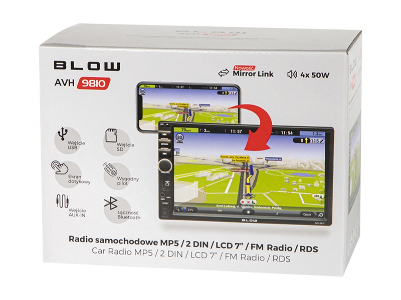 BLOW 78-219# Multimediasoitin 7tuumaa, 2 DIN, 4x50W