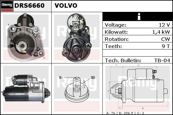 DELCO REMY Starter motors DRS6660