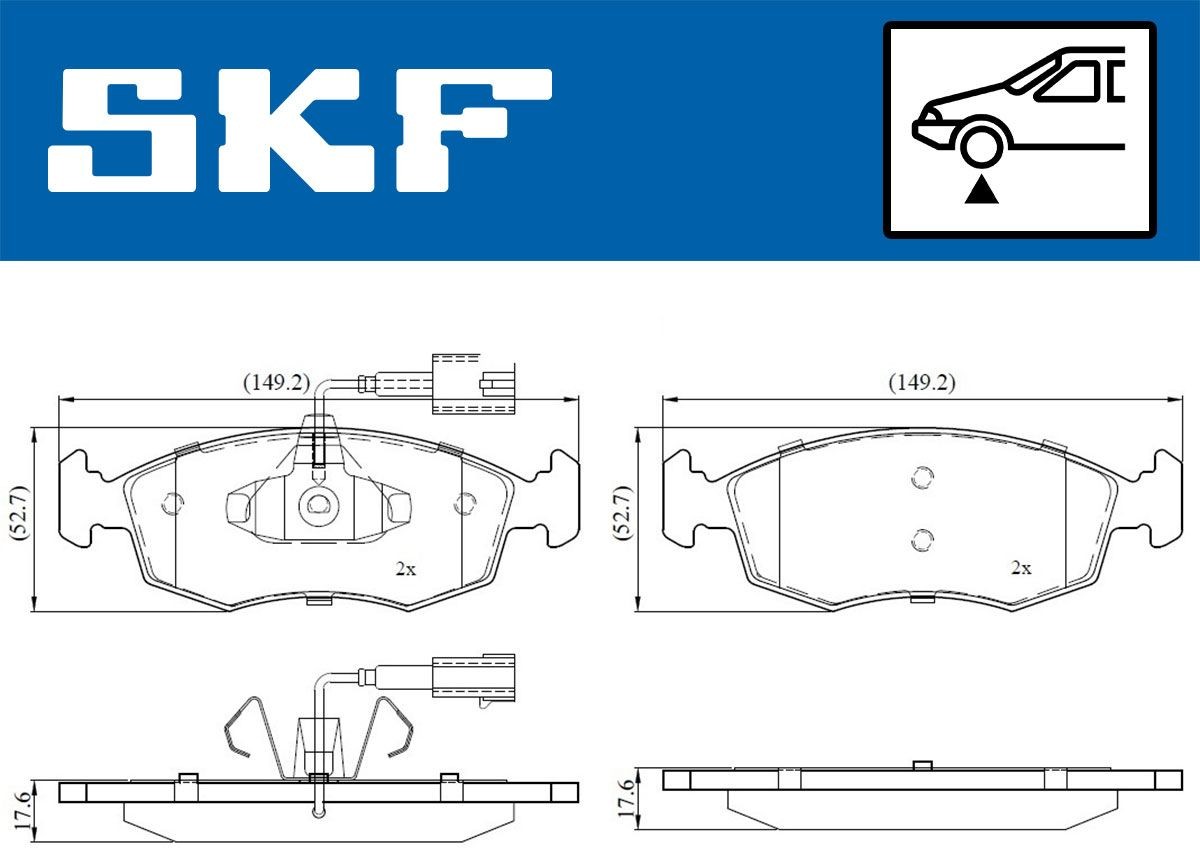 23209 SKF VKBP80146E Kit pastiglie freni 77366270