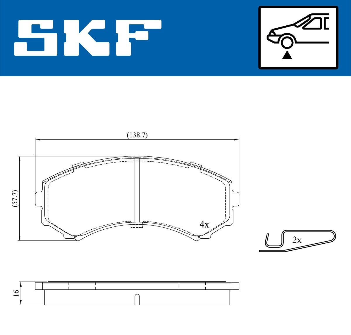 SKF Brake pad kit VKBP 80252 A
