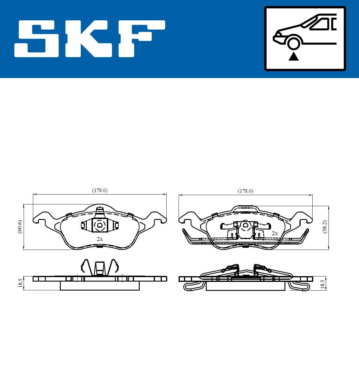 SKF Brake pad kit VKBP 80260
