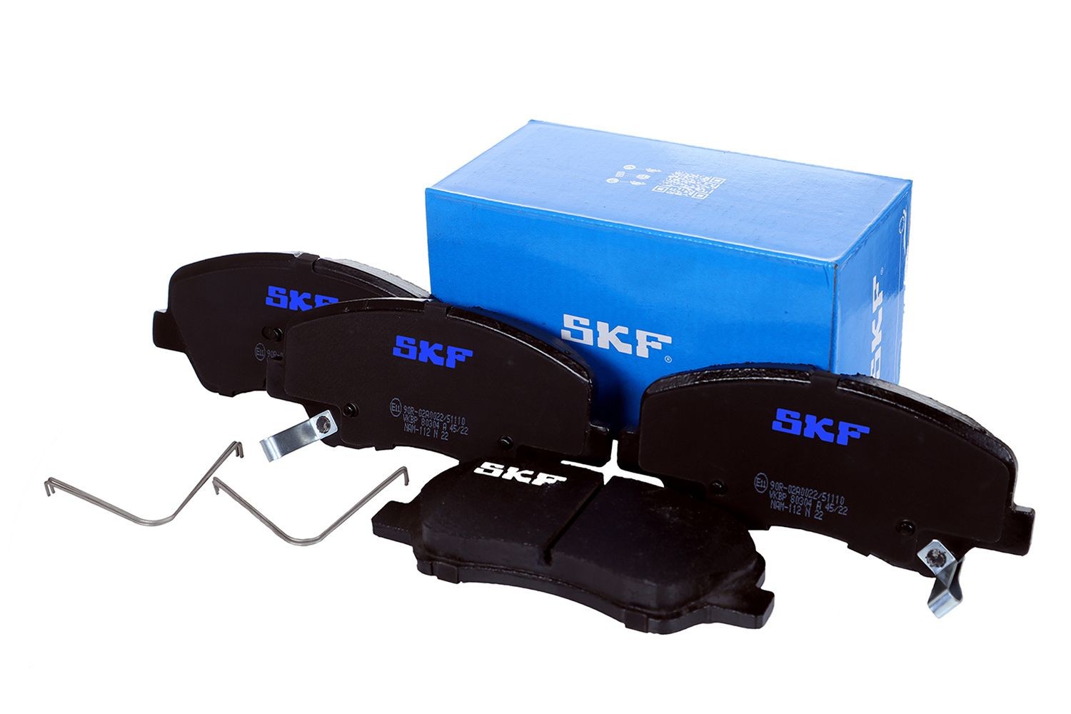 VKBP80304A Set of brake pads VKBP 80304 A SKF with acoustic wear warning, with bores for anti-squeak plate