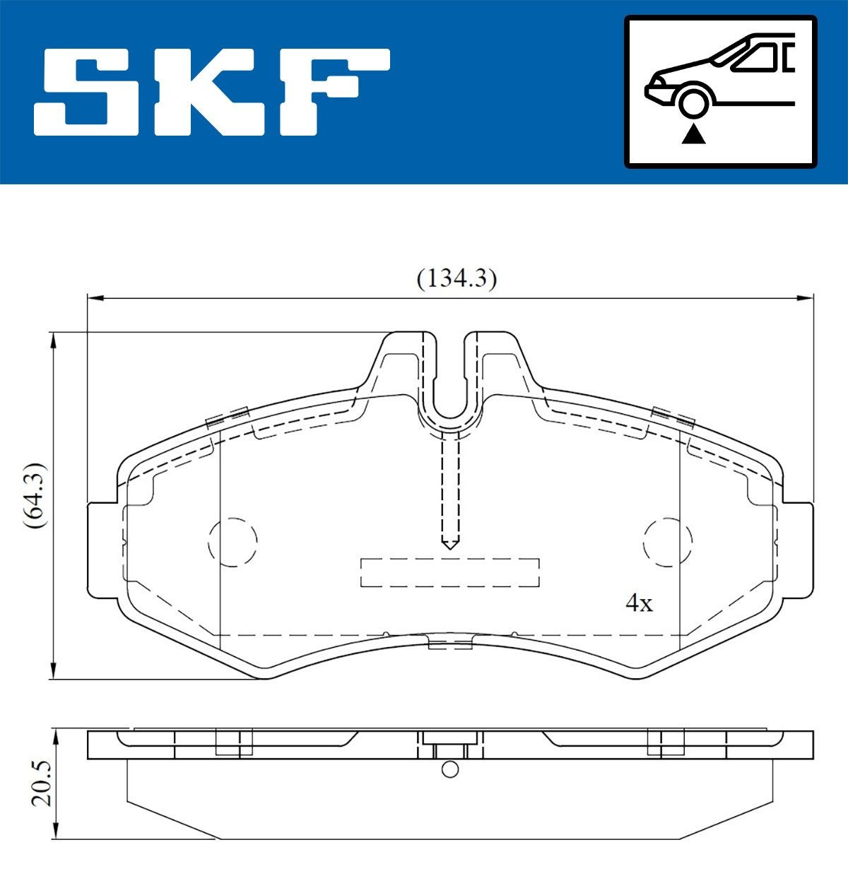 SKF Brake pad kit VKBP 80412 suitable for MERCEDES-BENZ VITO, V-Class