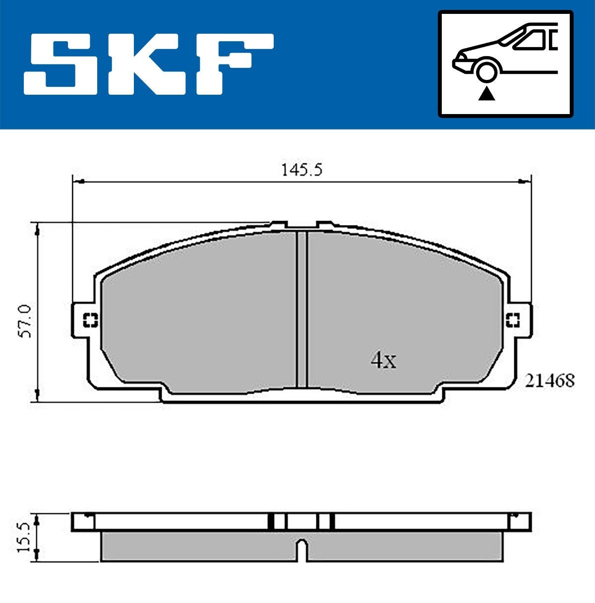 SKF VKBP80462 Σετ τακάκια, δισκόφρενα 04465-25040
