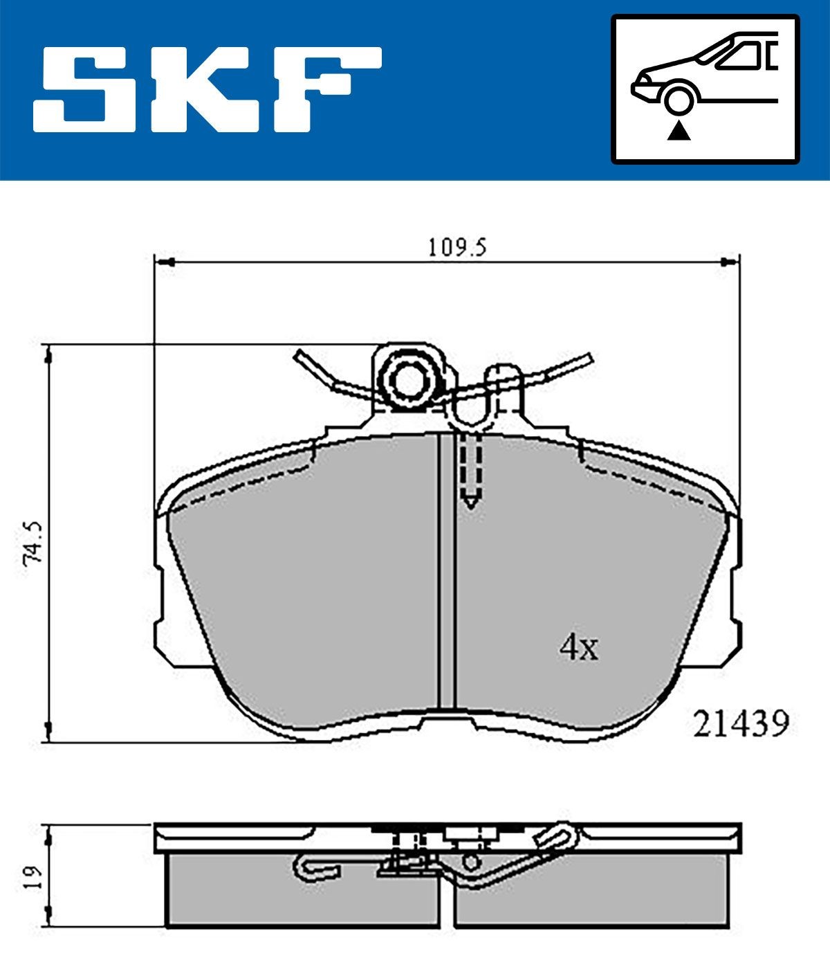 SKF Brake pad kit VKBP 80516