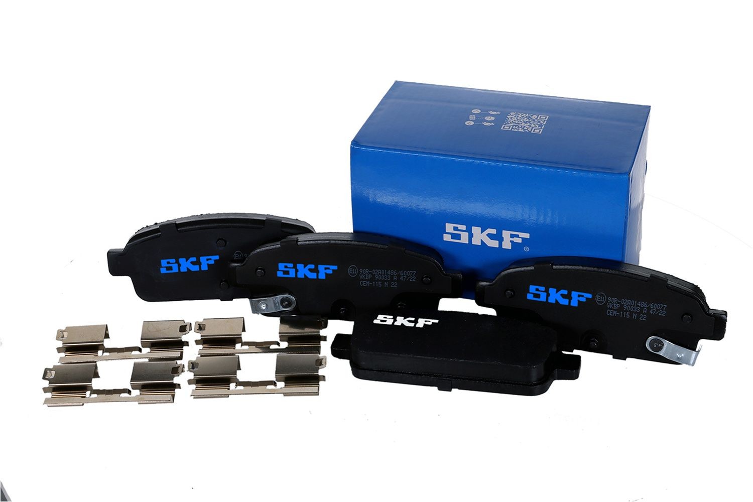SKF VKBP 90033 A Brake pad set with acoustic wear warning, with accessories