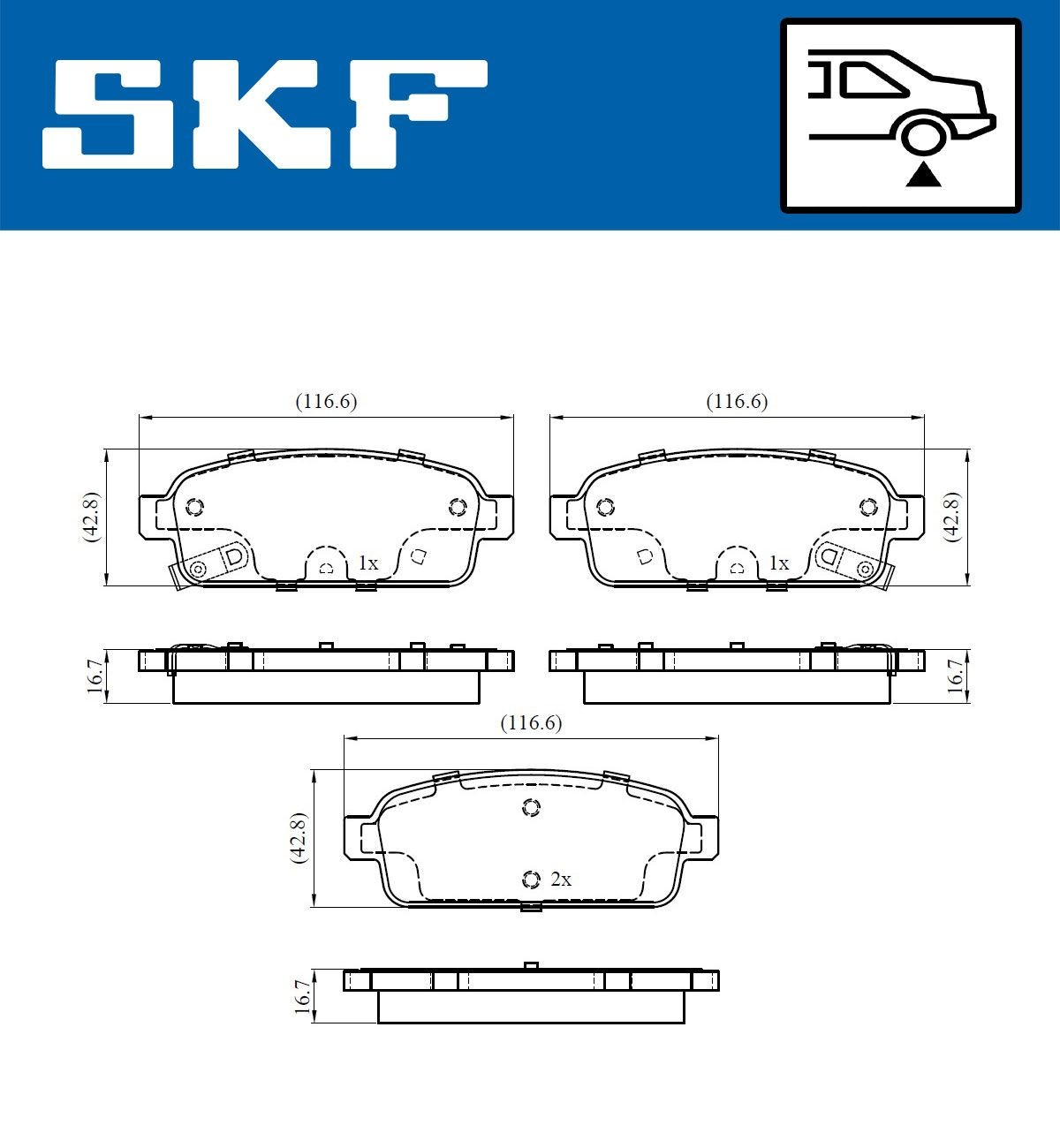 SKF Brake pad kit VKBP 90033 A