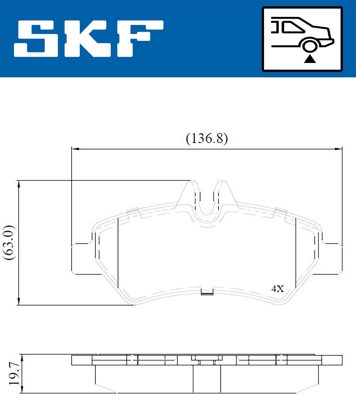 29190 SKF VKBP90071E Kit pastiglie freni 008 420 5120