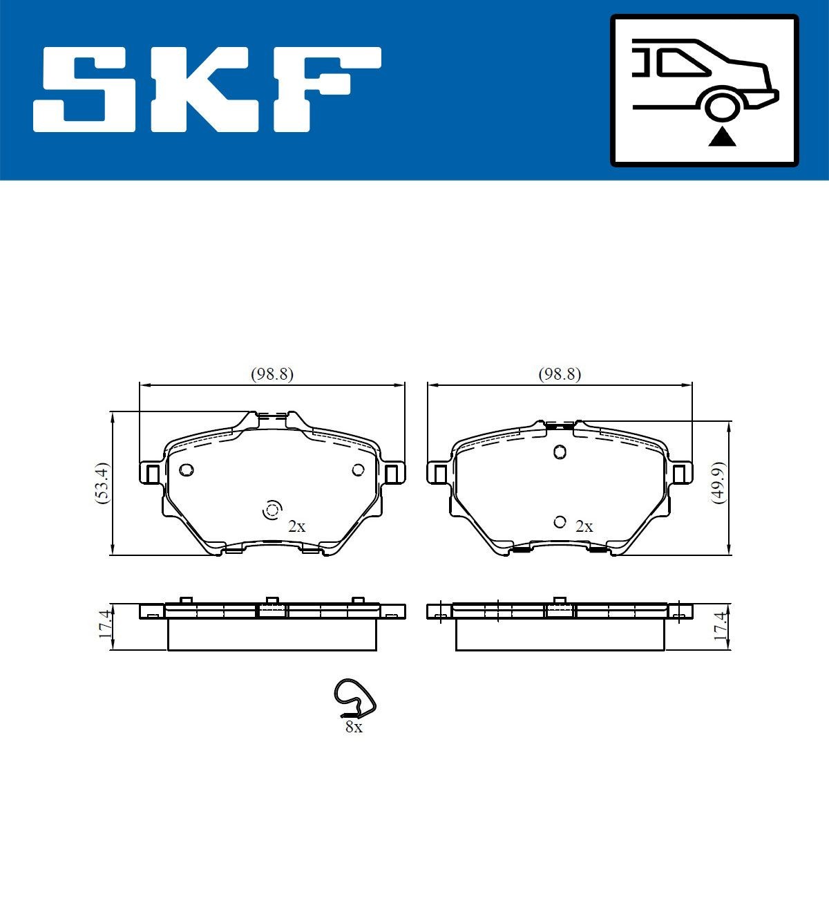 SKF Brake pad kit VKBP 90101
