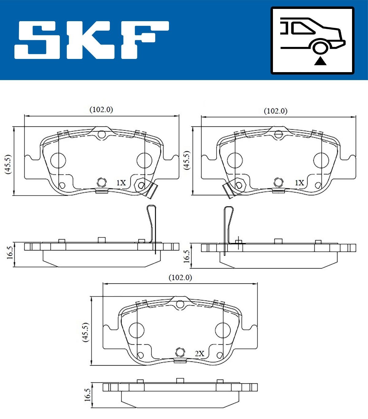 SKF Brake pad kit VKBP 90191 A for TOYOTA COROLLA