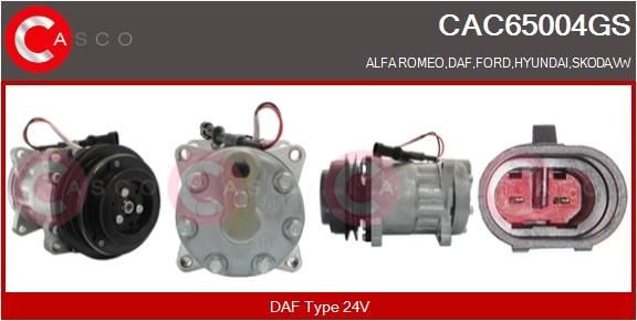Air conditioning compressor CASCO CAC65004GS - Alfa Romeo MONTREAL Air conditioner spare parts order