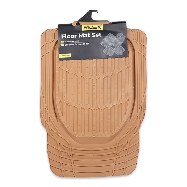 215A1416 RIDEX Floor mats OPEL PVC, Front and Rear, Quantity: 4, beige, Universal fit, 76*54, 51*46,5
