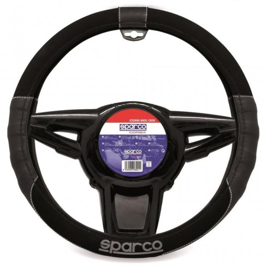 SPARCO SPC1108BK Car steering wheel cover BMW 3 Coupe (E46) black, Ø: 38cm