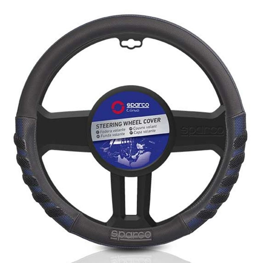 SPCS101BL SPARCO S101 INTL Coprivolante Blu, nero, Ø: 37-38cm, PVC ▷  AUTODOC prezzo e recensioni