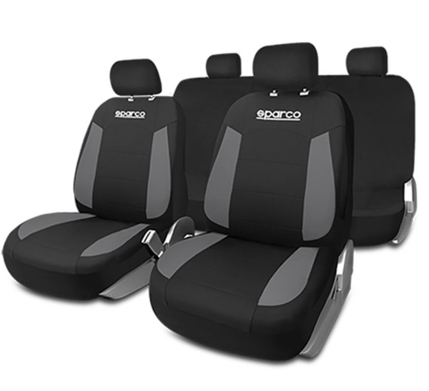 SPARCO SPCS439GR Auto seat covers MERCEDES-BENZ GLC (X253) black/grey, Polyester, Front and Rear