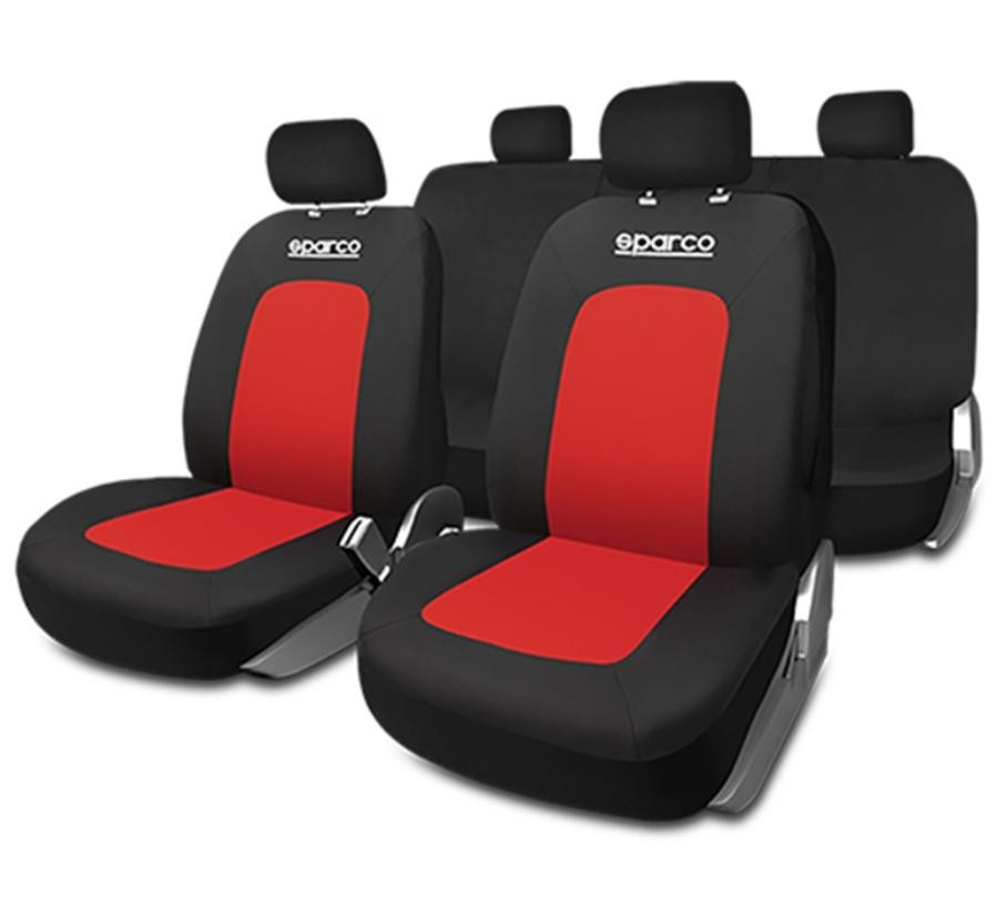 SPCS442RD SPARCO Sport Autositzbezug rot/schwarz, Polyester, vorne und  hinten ▷ AUTODOC Preis und Erfahrung