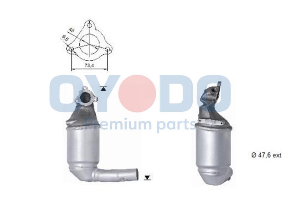 Oyodo Euro 4 (D4), with mounting parts, Length: 390 mm Catalyst 20N0071-OYO buy