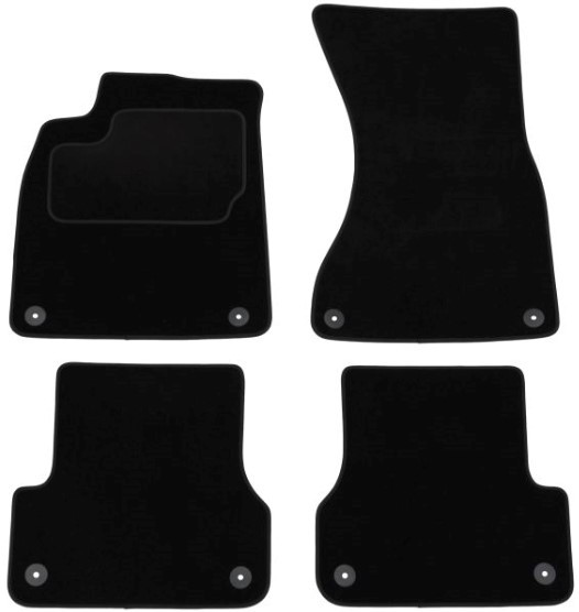 CUSTOPOL AUD192C Floor mats Textile, Front and Rear, Quantity: 4, black, Tailored