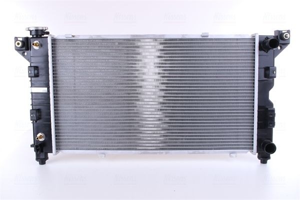 NISSENS 60984 Engine radiator Aluminium, 655 x 378 x 32 mm, with oil cooler, with gaskets/seals, without expansion tank, without frame, Brazed cooling fins