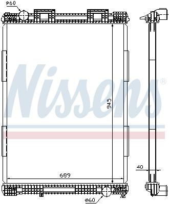 376721481 NISSENS Aluminium, 945 x 689 x 40 mm, without frame, Brazed cooling fins Radiator 628700 buy