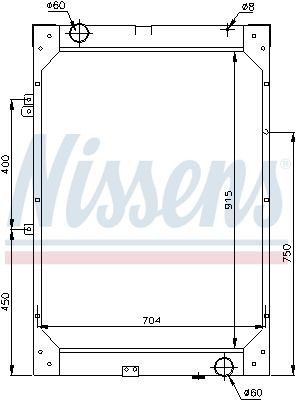 376709561 NISSENS Copper, 915 x 704 x 52 mm, with frame, Brazed cooling fins Radiator 62871 buy