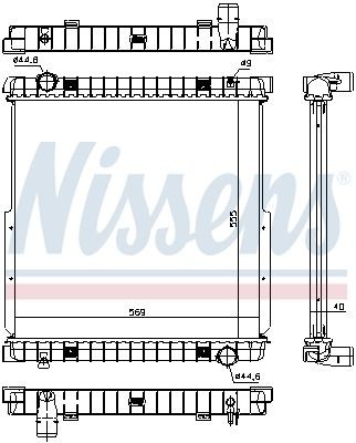 100313411 NISSENS Aluminium, 555 x 569 x 40 mm, without frame, Brazed cooling fins Radiator 63333 buy