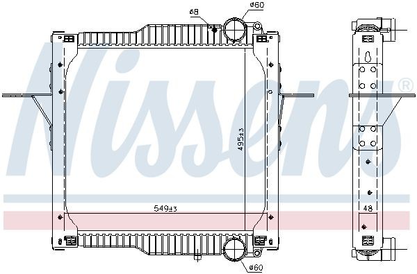 NISSENS 63784 Kühler, Motorkühlung für RENAULT TRUCKS Midlum LKW in Original Qualität