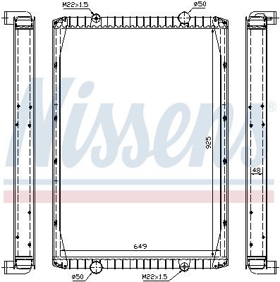 100311046 NISSENS Aluminium, 925 x 649 x 48 mm, with frame, Brazed cooling fins Radiator 63847A buy