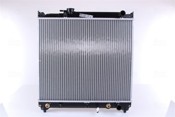 NISSENS 64155 Engine radiator Aluminium, 425 x 488 x 26 mm, with oil cooler, without gasket/seal, without expansion tank, without frame, Brazed cooling fins