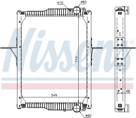 NISSENS Aluminium, 710 x 549 x 48 mm, with frame, Brazed cooling fins Radiator 65475 buy
