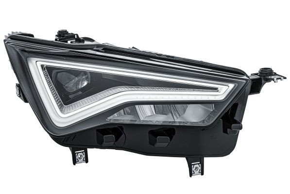 1EX 014 891-421 HELLA Headlight SEAT Right, LED, LED, 12V, with high beam (LED), with position light (LED), with low beam (LED), with indicator (LED), for right-hand traffic