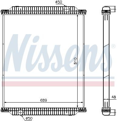 376722241 NISSENS Aluminium, 810 x 689 x 48 mm, without frame, Brazed cooling fins Radiator 67218 buy
