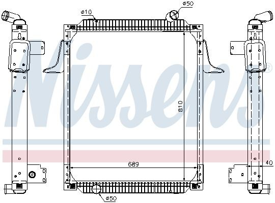 NISSENS Aluminium, 810 x 689 x 40 mm, with frame, Brazed cooling fins Radiator 67245 buy
