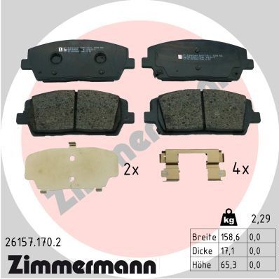 26157 ZIMMERMANN 26157.170.2 Brake pad set 58101-C5A75