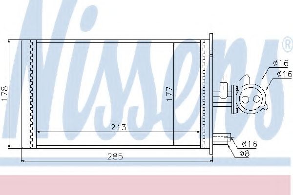 NISSENS Core Dimensions: 243 x 177 x 42 mm Heat exchanger, interior heating 73988 buy
