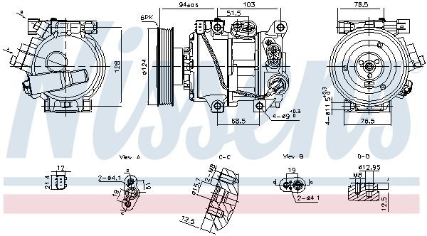 Kia JOICE Air conditioning compressor NISSENS 890896 cheap