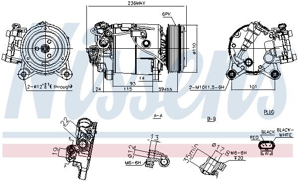 NISSENS 891019 Ac compressor MINI Convertible 2009 in original quality