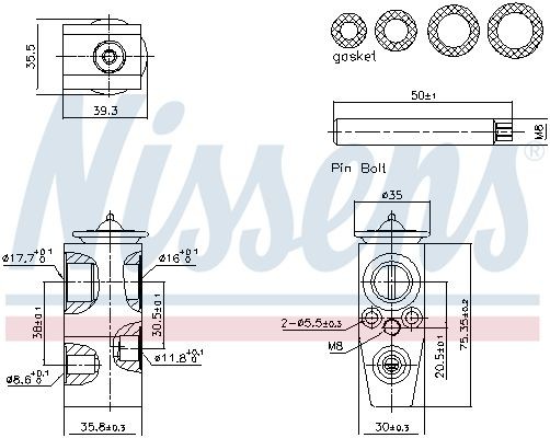 NISSENS AC expansion valve 999445 Ford TRANSIT 2014